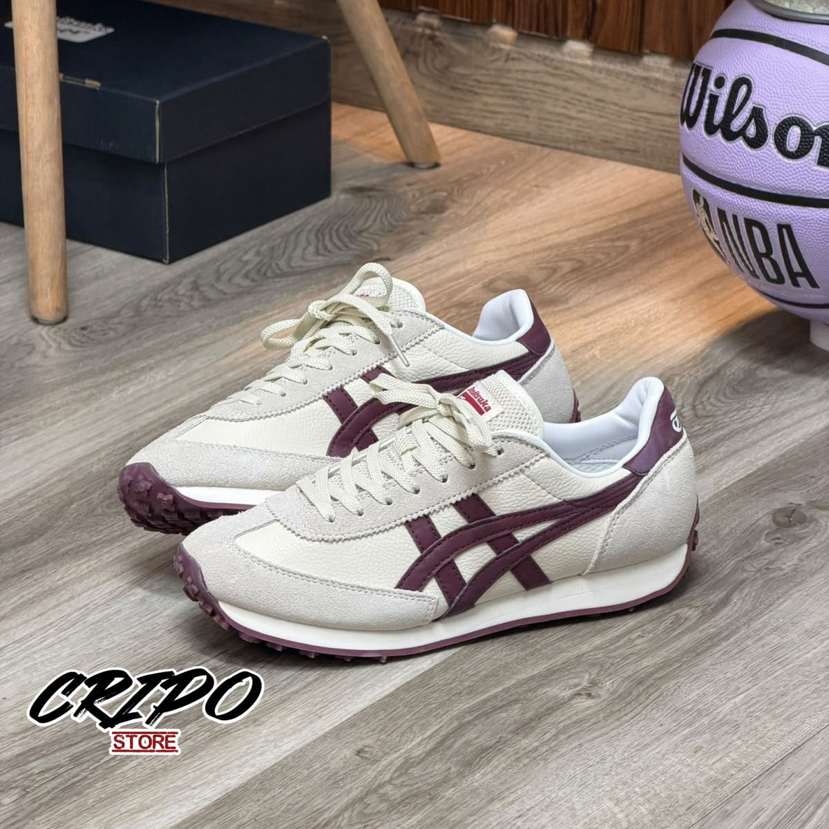 ONITSUKA EDR 78 CREAM BURGUNDY