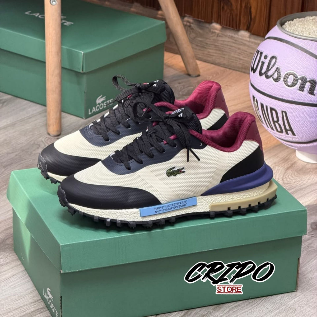 LACOSTE TRACK RETRO BURGUNDY